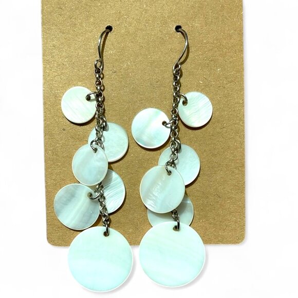 Jewelry - Elegant White Shell Dangle Earrings